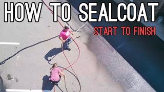 How To Sealcoat A Parking Lot Start To Finish [upl. by Nauqan]