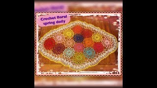 crochet doily floral How to crochet floral oval spring doily [upl. by Okiruy]