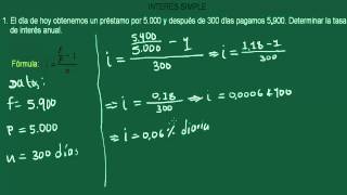 INTERÉS SIMPLE CALCULAR LA TASA  EJERCICIO 41 [upl. by Letsirhc]