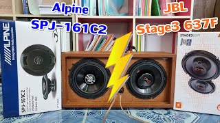 Car Audio  รีวิวลำโพง Speaker comparison Alpine SPJ 161C2 vs JBL Stage3 637F [upl. by Enttirb978]