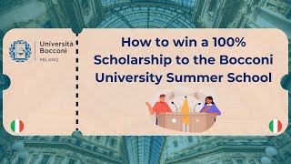 How to win a 100 Scholarship to the Bocconi University Summer School [upl. by Sherl328]