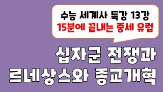 수능 세계사 특강 13 십자군 전쟁과 르네상스 그리고 종교 개혁 중세 유럽의 변화 15분 정리 [upl. by Annuahsal]