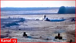 Unique operation Ukrainian ground drone blows up Russian bridge [upl. by Baggott]