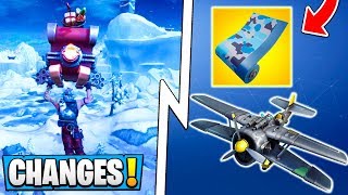 ALL Fortnite Season 7 Changes  New Map Wraps Airplane Big Vaults [upl. by Bilak]