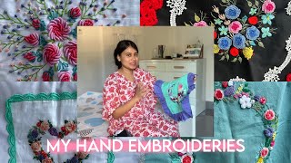 1 My Embroidery Journey  Hand Embroideries  Cushion Cover Collectionsannemuktiarembroidery8709 [upl. by Arratal981]