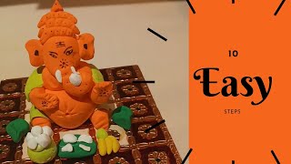 DIY Ganesh Idol Making  Clay Modelling  Easy [upl. by Assilrac]