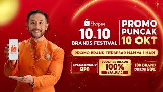 Promo Puncak 10 Oktober Shopee 1010 Brands Festival  100 Brand Diskon 50 [upl. by Llenrod]