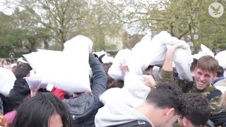 International Pillow Fight Day London UK [upl. by Anippesuig]