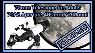 OYS Telescope 70AZ 70mm Aperture 400mm AZ Mount 20x 44x Phone Mount Full Review and Instructions [upl. by Tamiko]