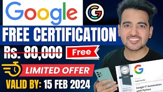 Free Google Certification Voucher  Tech amp NonTech Courses  Professional Certificate by Google [upl. by Ardnikat]