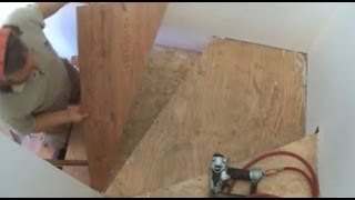 How To Installing Laminate Flooring on StairsStair Tread Installation DIY Mryoucandoityourself [upl. by Villada]