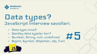 5  savol  Data Types [upl. by Ailicec]