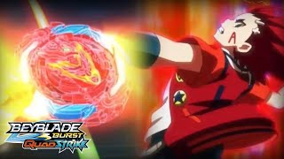 ZEAL BREAKER  Aiger vs Quadra and Bel  Beyblade Burst QUADSTRIKE  EPISODE 14  CLIP [upl. by Schnorr]