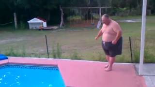 Fatman jumps in a pool [upl. by Htiekel]