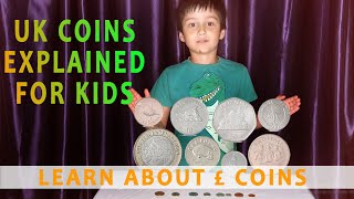 UK coins explained for kids  learn about £ coins [upl. by Inkster]