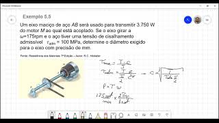 26 Exemplo 55  Resistência dos Materiais  Hibbeler 7a Edição [upl. by Cirdek]