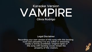 Olivia Rodrigo  Vampire Karaoke Version [upl. by Jaynell25]