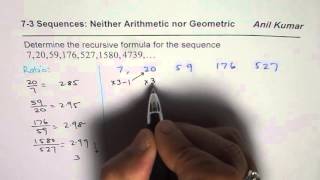 Find Recursive Formula for Discrete Sequence Not Arithmetic nor Geometric MCR3U [upl. by Tsew123]