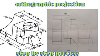 orthographic projection in  engineering and technical drawing third angle projection [upl. by Margette]