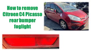 How to remove Citroen C4 Picasso rear bumper foglight 20072013 [upl. by Alle]