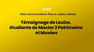 Témoignage de Louise étudiante de Master 2 Patrimoine et Musées UBO Quimper [upl. by Yelad]