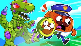 🦕 10 Little Dinos 😱 Scary Dinosaur Robot Song 🦖🤖  VocaVoca Karaoke 🥑🎶 [upl. by Ariahs521]