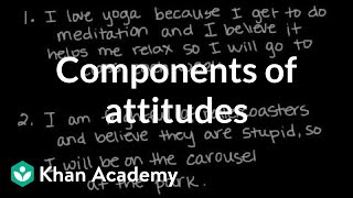 Components of attitudes  Behavior  MCAT  Khan Academy [upl. by Victoir134]