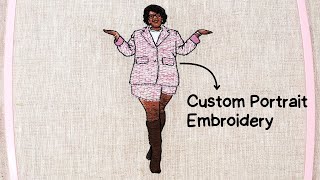 Embroidering a Custom Portrait Custom Pattern and Tutorial Design [upl. by Noved]