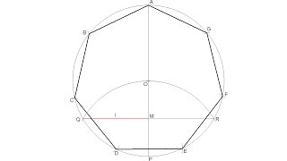 How to draw a regular heptagon inscribed in a circle [upl. by Zerla321]