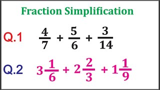 fraction addition tricks  how to simplify fractions  mixed fraction addition  fractions class 5 [upl. by Nailimixam11]