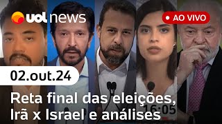 Eleições debate da Globo terá veto a armas Irã x Israel análises de Sakamoto e Landim  UOL News [upl. by Wiltz780]