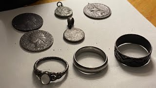 Rings Silver Coins Pendants Beach Metal Detecting clips from Nantucket [upl. by Waldack]