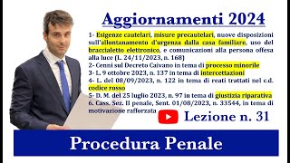 Procedura Penale Lezione n31 Aggiornamenti 2024 [upl. by Janeczka]