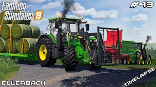 Making grass bales amp spreading manure  Animals on Ellerbach  Farming Simulator 19  Episode 43 [upl. by Atnahc979]