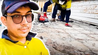 Jack Hammering the front Porch  One man renovation  Weatherboard house makeover [upl. by Retsek979]