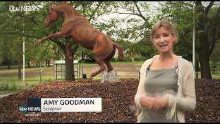 The unveiling of the Arborfield Horses ITV News Meridian 16th June 2021 [upl. by Anetsirhc]