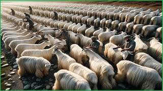 Millions Goat Harvesting For Fur  Cashmere Goat Wool Processing in Factory  Goat Hair Harvest [upl. by Zigmund325]