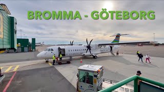 Flying from Stockholm Bromma Airport to Göteborg Landvetter Airport Sweden BRA Flyg [upl. by Amhser]