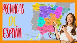 ✅✅✅ PROVINCIAS comunidades y capitales de ESPAÑA ✅✅✅ Mapa político de España [upl. by Inalan]