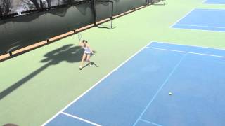 Aggie Radwanska Practicing Forehands and Backhands  Bank of the West 2014 [upl. by Reteid271]