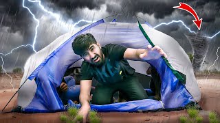 Camping in Dangerous Cyclone  Last Camping 😨 [upl. by Yelloh721]