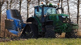 4 Track Deere  John Deere 6215R with Zuidberg tracks  Ploughing 2018 [upl. by Godfree]