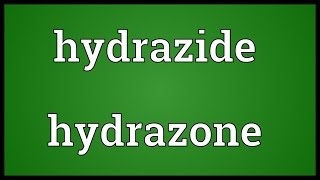 Hydrazide hydrazone Meaning [upl. by Jon]