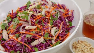 Purple Cabbage Chicken Salad Goi Ga Bap Cai Tim [upl. by Emsoc]