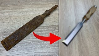 Antique Rusty Chisel Restoration  ASMR [upl. by Rosemonde469]