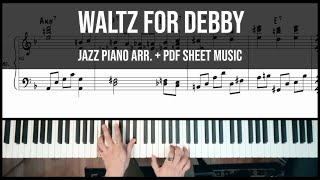 Waltz For Debby  Solo Jazz Piano Arrangement PDF Sheet Music [upl. by Abagail]