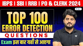 Top 100 Error Detection Questions  IBPS RRB POClerk 2024  English by Vishal Sir [upl. by Ahiel]