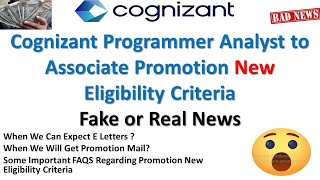 Cognizant PA to A Promotion New Eligibility Criteria  Cognizant Promotions Eligibility Criteria [upl. by Korenblat]