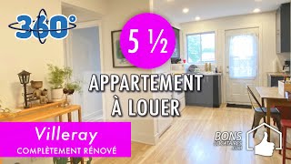 Réalité virtuelle appartement à louer  Apartment for rent  Villeray 5 12 BonsLocatairescom [upl. by Tahmosh]