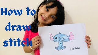 Drawing Stitch from Lilo amp Stitch  Step by Step Tutorial [upl. by Long]